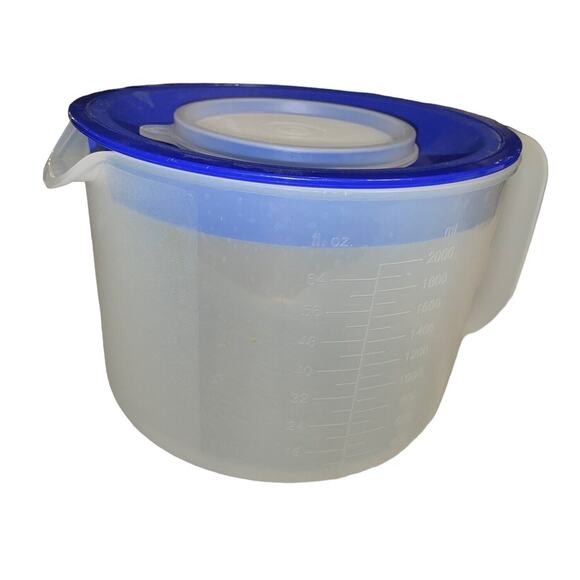Tupperware Mix n Store Mixing Measuring 8 Cup Bowl 1629E 1628D 733 Blue Sheer - Picture 3 of 12